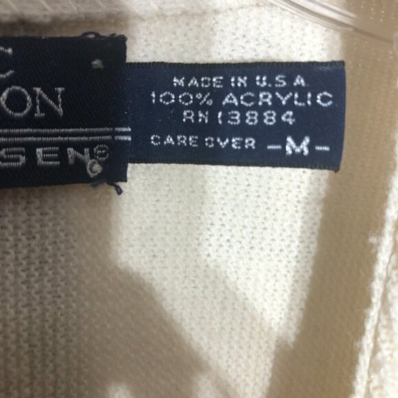 Vintage 80s 90s Cream Cardigan Made in USA Size Medium - Picture 7 of 9